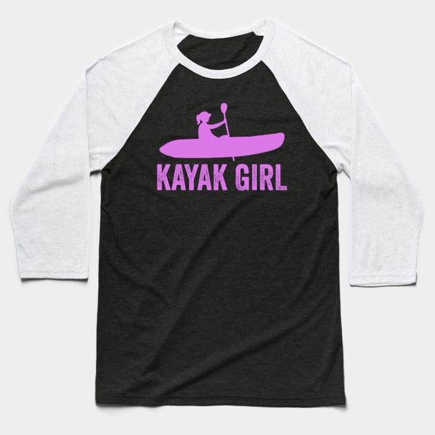 Kayak Girl Funny Womens Kayaking Baseball T-Shirt by DragonTees